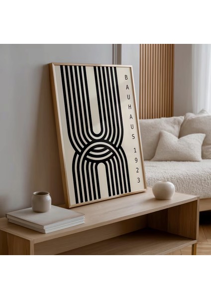 (Çerçevesiz) Bauhaus 2'li Siyah Çerçevesiz Poster Seti, Modern Dekoratif Poster Seti