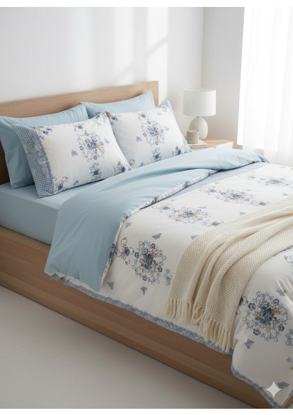 Ranforce Çift Kişilik Nevresim Takımı Fermuarlı Lastikli Çarşaflı 200X220