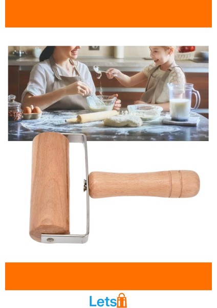 Doğal Ahşap Paslanmaz Çelik Ergonomik Hamur Açma Rulosu modelleri