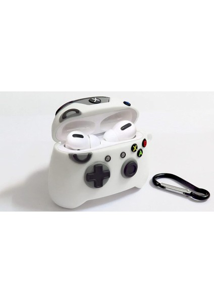 Airpods Pro 3. Nesil Uyumlu Sevimli Beyaz Oyun Konsolu Figürlü Darbe Önleyici Kulaklık Koruma Kılıfı