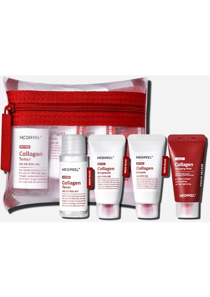 Medıpeel Red Lacto Collagen Skin Care Trial Kit (4 Adet) Kollajen ile Kit
