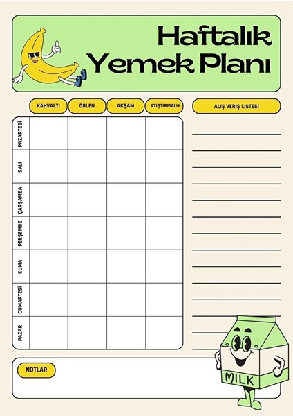 Haftalık Diyet Planı Yaz-Sil (Silinebilir Kalem Hediye) fırsatları