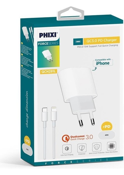 Force QCH281L Pd 15W Type-C To Lightning Şarj Cihazı modelleri