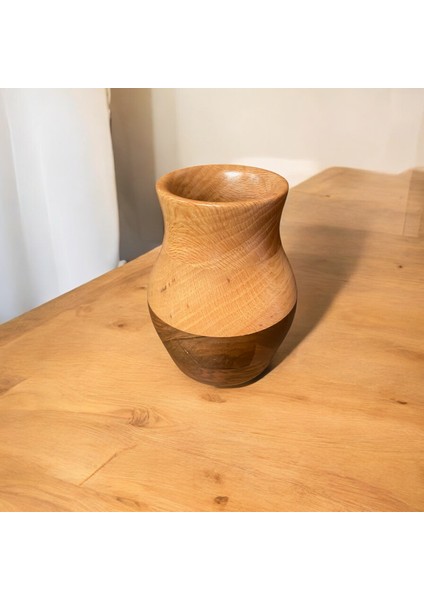 🌰 El Yapımı Ceviz ve Meşe Ağacından Ahşap Vazo fırsatları