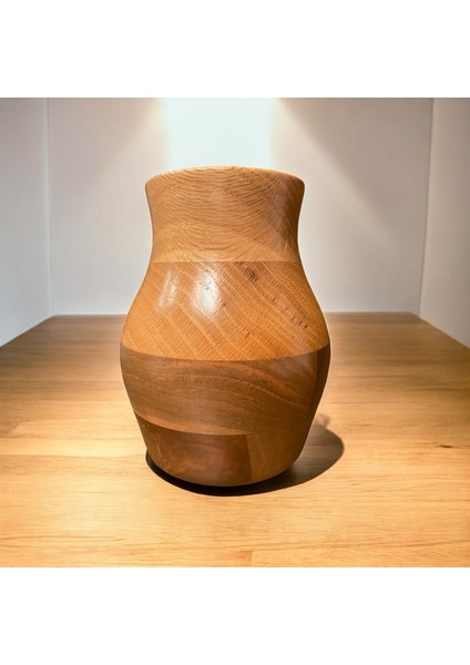 🌰 El Yapımı Ceviz ve Meşe Ağacından Ahşap Vazo