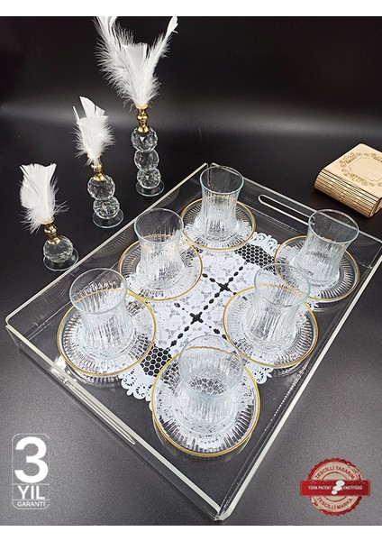 Şeffaf Dantel Desenli Lüks Pleksi Tepsi | Kırılmaz, Şık Sunumluk | Söz Nişan Çeyiz Tepsisi | Ortaboy