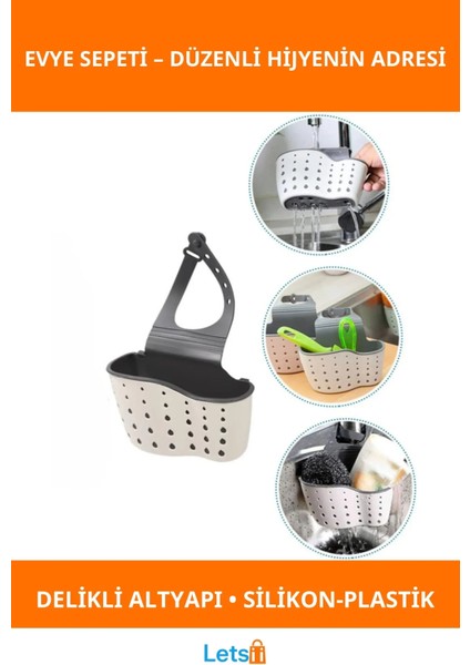 Hijyenik Esnek Silikon Plastik Mutfak Evye Sepeti