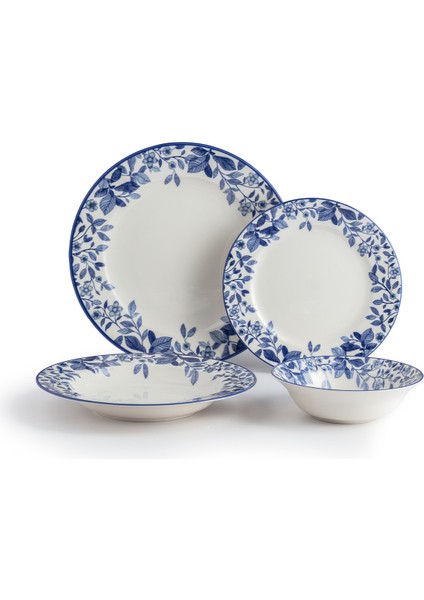 Loire 6 Kişilik 24 Parça Yemek Takımı - Mavi