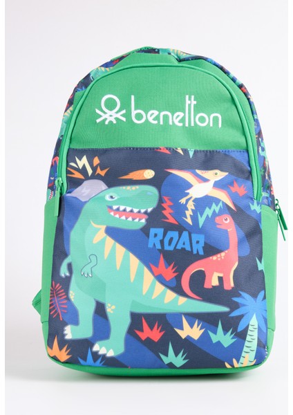 Lacivert - Yeşil Erkek Çocuk Sırt Çantası 20999-BENETTON Sırt Çanta