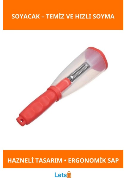 Ergonomik Hazneli Soyacak Hızlı ve Pratik Mutfak Aracı