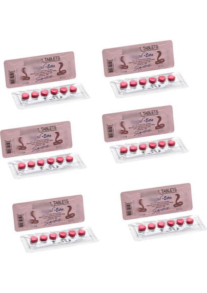 Kobra 130MG 6'lı x 6 Dizi GEÇIKTIRICILI36 Tablet Erkeklere Takviye Güc Süper Etki Özel Geceleri Uzatmaya Destek Uzun Süre SERTLESTIRIÇILI36 Hap Ekstra Güç Ultra Kuvvet ARTTIRIÇI36 PONIRY_ÇIALIŞ_100