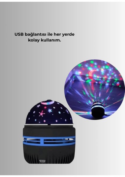 Usb’li Yıldız Projektör Lamba – Döner Galaxy Işık Şovu, Çocuk ve Yetişkin Uyku Lambası fiyatları