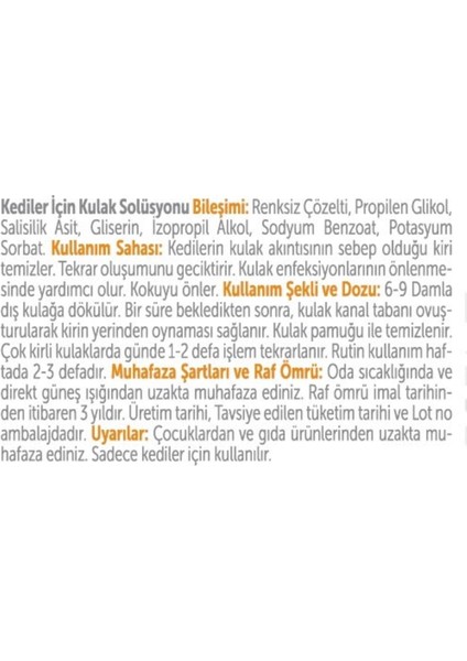 Ear Care+ Kedi Kulak Temizleme Solüsyonu – 50ML fiyatları