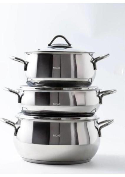 10 Parça Indüksiyon Tabanlı Çelik Tencere Seti