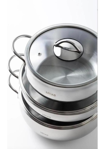 10 Parça Indüksiyon Tabanlı Çelik Tencere Seti fırsatları