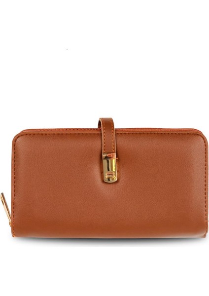 Taba Renk Fermuarlı Kadın Cüzdan