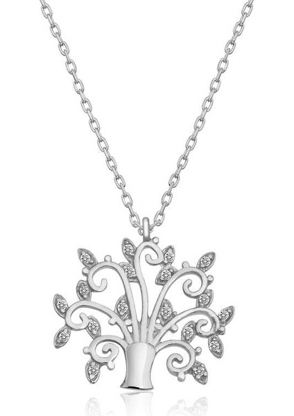 925 Ayar Gümüş Hayat Ağacı Kadın Gümüş Kolye T5335 (800800)