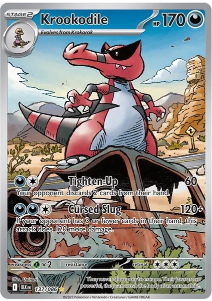 Krookodile Illustration Rare Black Bolt 137/86