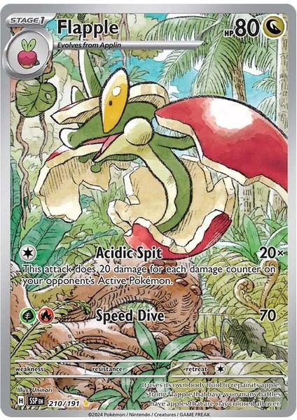 Flapple Illustration Rare Surging Sparks 210/250