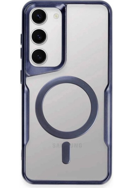 Samsung Galaxy S23 Kılıf Boyi Magsafe Silikon Kapak - Lacivert
