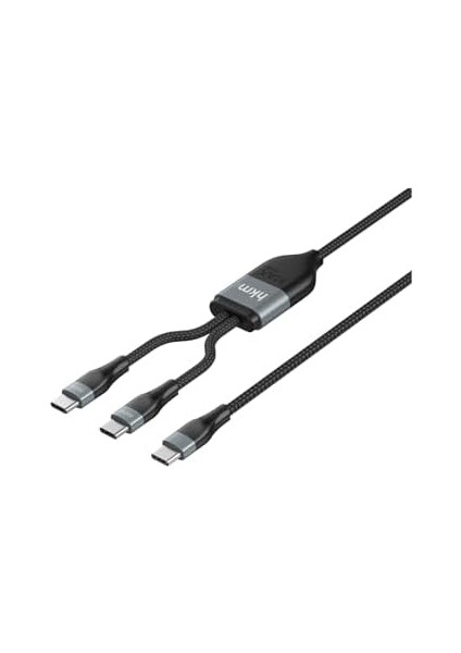 Hkm Tech Duo Power 100W Çift Uçlu, Type-C To Type-C + Type-C Şarj Kablosu, Örgü Tasarım, 1.2 Metre, Siyah fiyatları