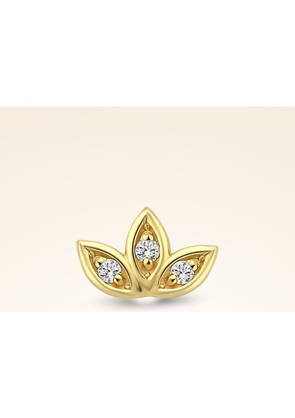 0,02 Karat Pırlanta Lotus Çiçek Piercing