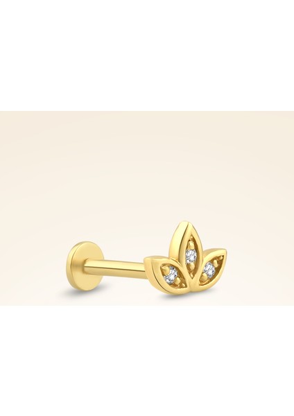 0,02 Karat Pırlanta Lotus Çiçek Piercing fiyatları