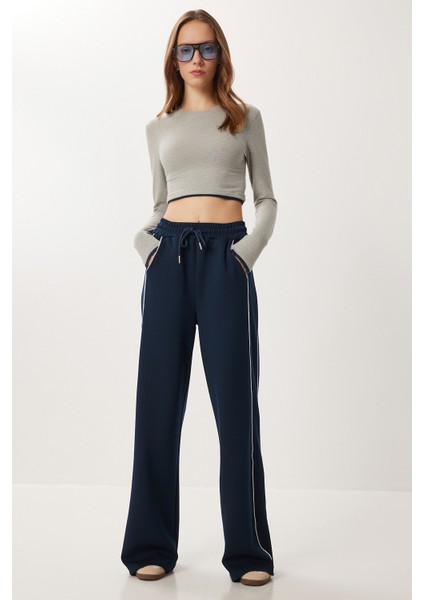 Kontrast Şeritli Modal Eşofman Altı LKB0015 Lacivert fiyatları