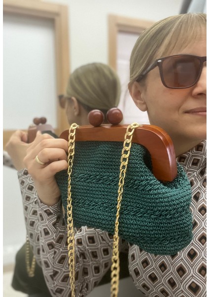 Elörgüsü Tahta Kahve Burslu Çanta fiyatları