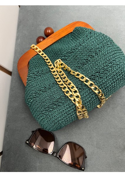 Elörgüsü Tahta Kahve Burslu Çanta