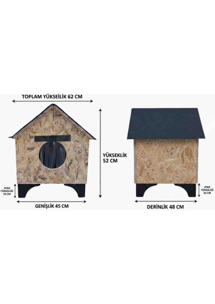 ​🏡 Osb Kedi Kulübesi 45X48X62CM | Ayaklı, Yalıtımlı ve Dayanıklı Dış Mekan Kedi Evi fırsatları