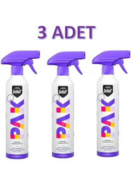 Pak 500 ml Mucize Köpük Sprey Yağ Sökücü 3 Adet