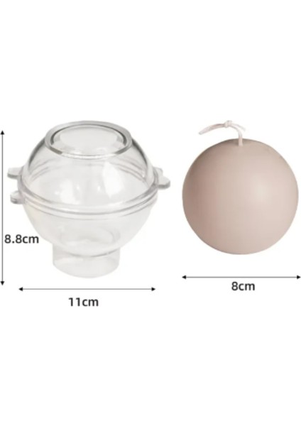 Küre Akrilik Plastik Mum Kalıbı