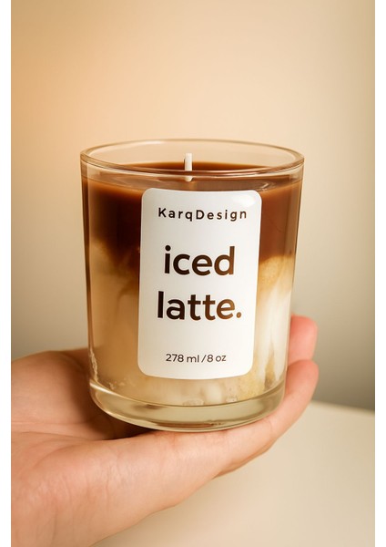 Buzlu Latte Mum - %100 Soya Wax - El Yapımı Doğal Kokulu Mum