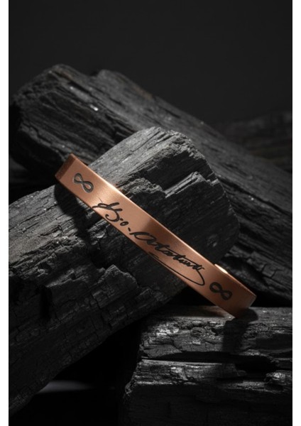 Atatürk Imzalı Bakır Bileklik Sonsuzluk Sembollü Lazer Kazımalı Anlamlı ve Şık Tasarım fiyatları