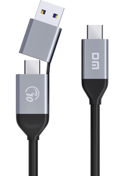 Dm AD090 Usb-A/usb-C To Type-C Şarj ve Data Veri Aktarım Kablosu 35 cm