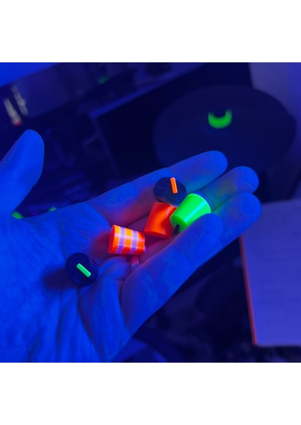 4 Adet Neon Knop Seti Cap Yeşil ve Turuncu Neon, Dj Kapak, Midi Düğme fiyatları