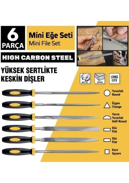Sgs 6 Parça Mini Eğe Seti 5X180MM fiyatları