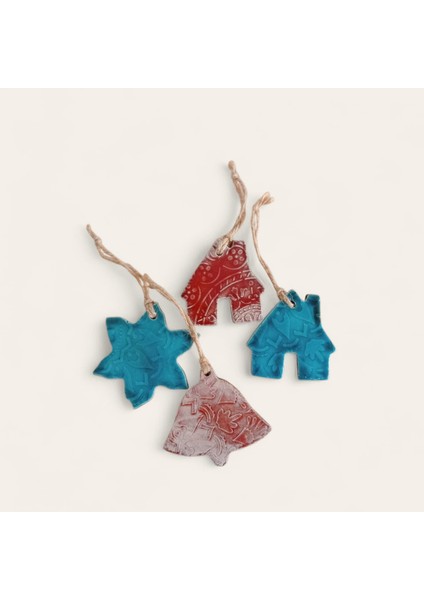 Elyapımı Seramik Çam Ağacı Süsü Set