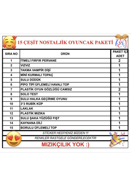 Nostaljik Oyucaklar Seti 15 Li (Stıcker Hediyeli) fiyatları