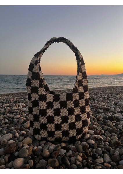 Örgü Damalı Kadın Omuz Çantası