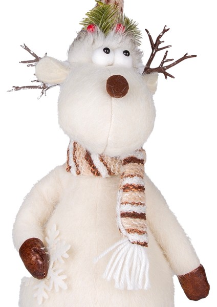 Yılbaşı Süsü, Geyik Figürü, Beyaz - 18X60 cm modelleri