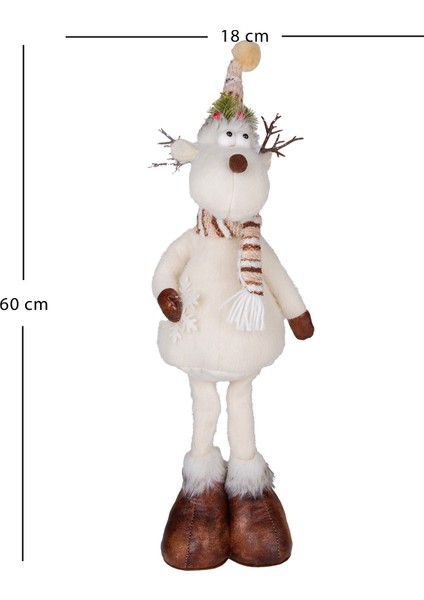 Yılbaşı Süsü, Geyik Figürü, Beyaz - 18X60 cm fırsatları