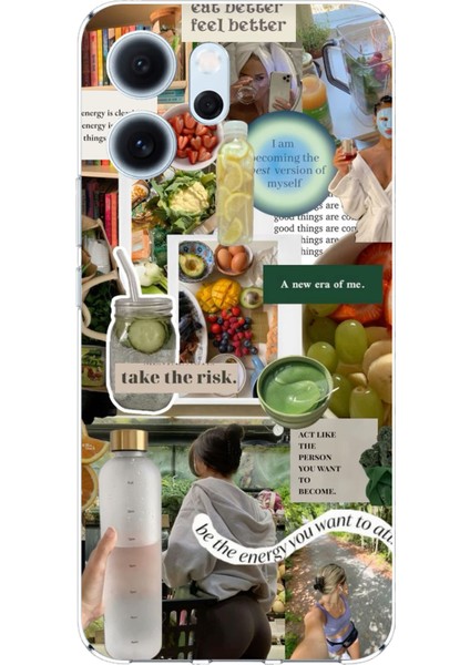 Oppo Reno 14F Uyumlu Sağlıklı Yaşam Diyet Motivasyon Baskılı Silikon Kılıf
