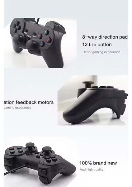 Pc Uyumlu Kablolu Gamepad Oyun Kolu | Çift Motorlu Titreşim | Ergonomik Tasarı fırsatları