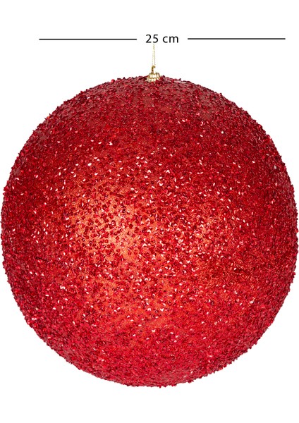 Yılbaşı Topu, Kırmızı - 25 cm modelleri