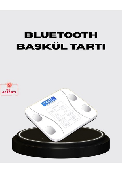 Akıllı Dijital Baskül – Bluetooth Bağlantılı, 8 Ölçüm Verili, Akıllı Vücut Analiz Tartısı