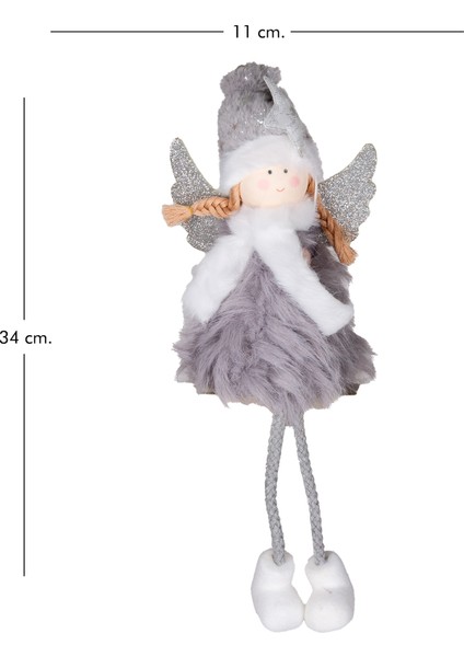 Yılbaşı Süsü, Peri Figürlü, Gri - 11X34 cm modelleri
