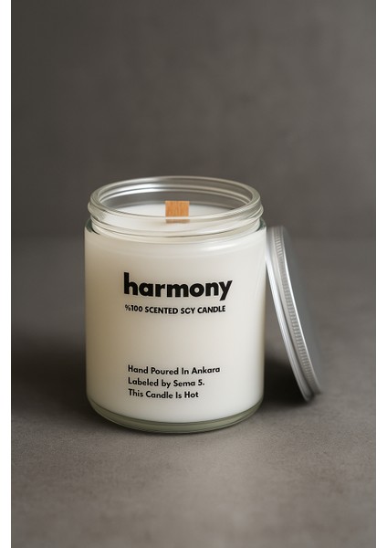 : Harmony : Cam Kavanozda Kokulu %100 Soya Mum (Gizli Karışım)