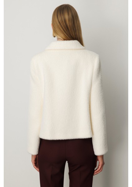 Kadın Torba Cepli Peluş Kaban 6025 Ekru fırsatları